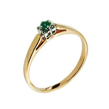 Помолвочные кольца с бриллиантами и изумрудами 100% изделия-№0014
