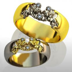 Обручальные кольца с бриллиантами 100% изделия-№218
