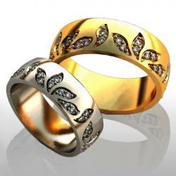 Обручальные кольца с бриллиантами 100% изделия-№227