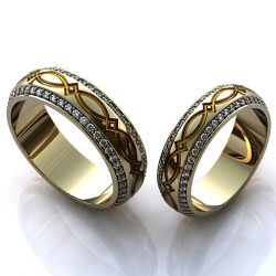 Обручальные кольца с бриллиантами 100% изделия-№253