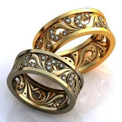 Обручальные кольца с бриллиантами 100% изделия-№256