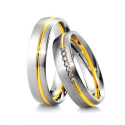 Классика Обручальные кольца с бриллиантами-№24